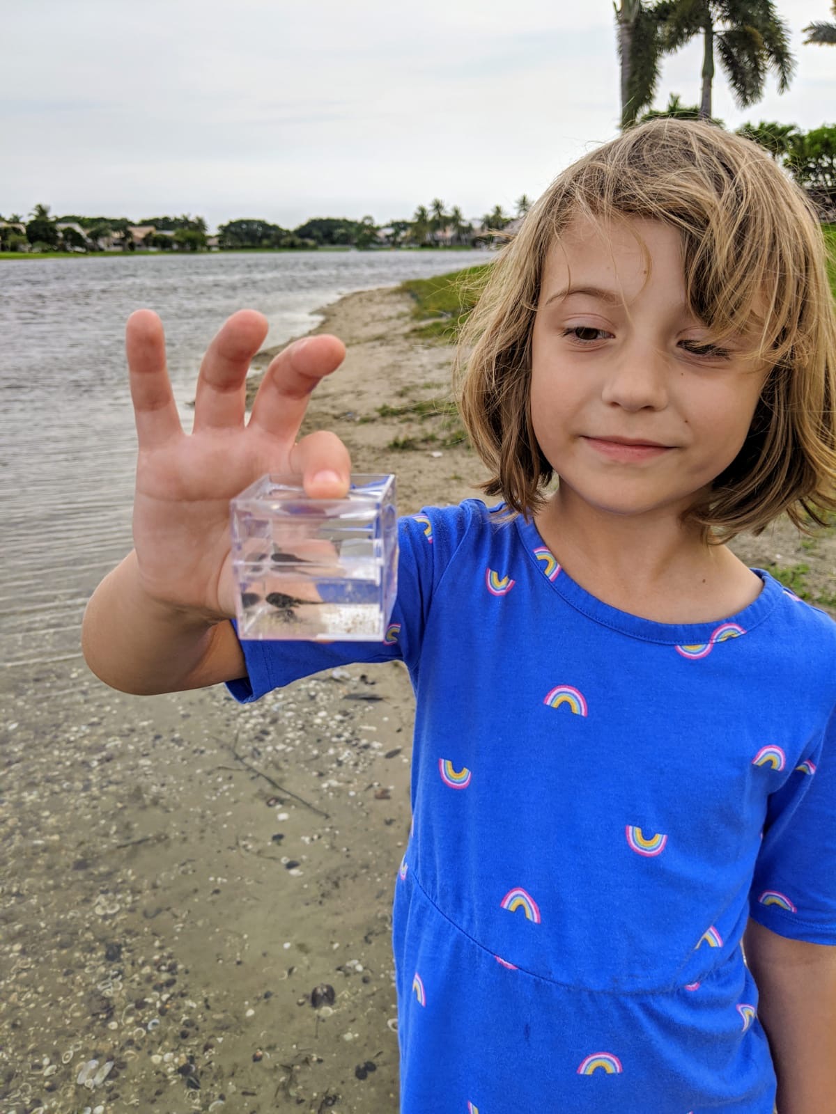 Young scientist with a specimen viewer